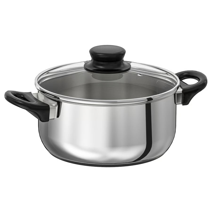ANNONS Lonac+poklopac, staklo/nehrđajući čelik, 2.8 l
