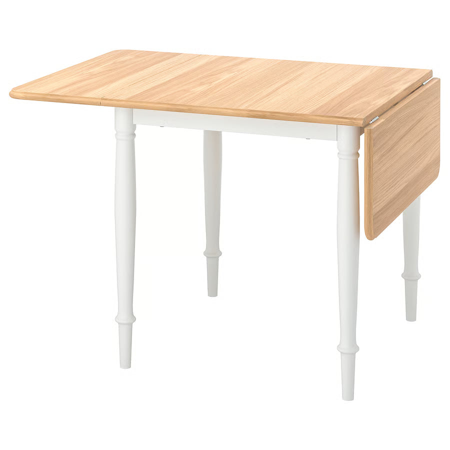 DANDERYD Pomični preklopni stol s odlaganjem, hrastov furnir/bijela, 74/134x80 cm