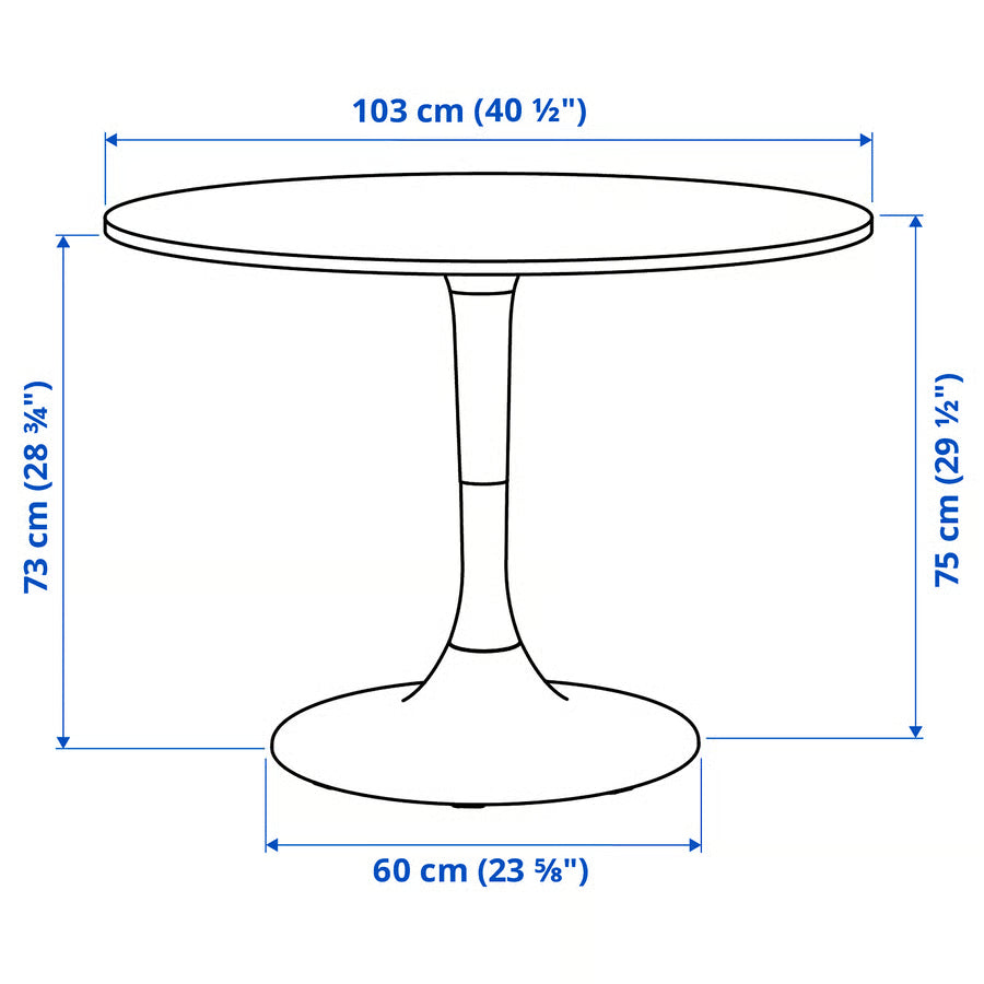 DOCKSTA Stol, bijela/bijela, 103 cm