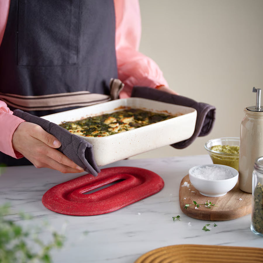 ELDSTJÄRT Podmetač za lonac, 2 kom, ovalno/svijetlo smeđa crvena, 26x16 cm