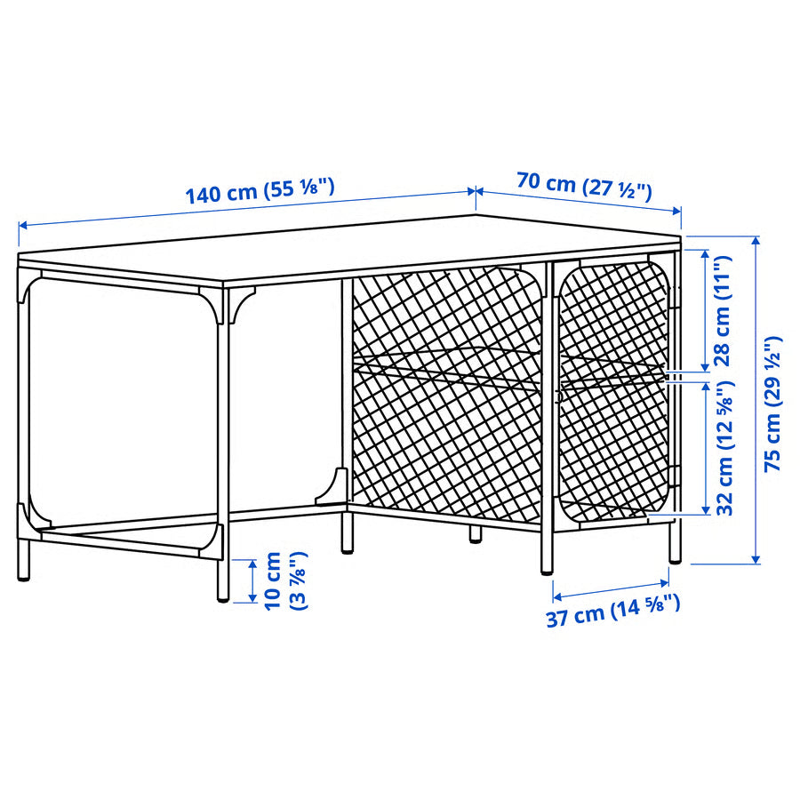 FJÄLLBO Radni stol, crna, 140x70 cm