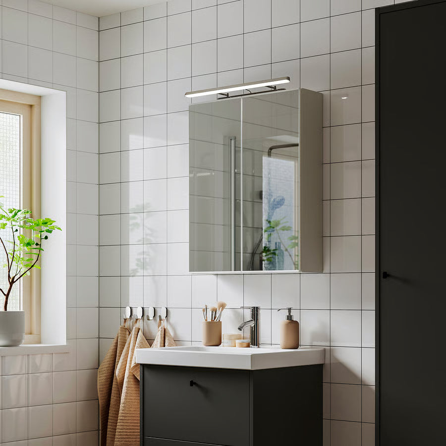 FLASKPOST LED rasvjeta za element/zid, kromirano, 56 cm