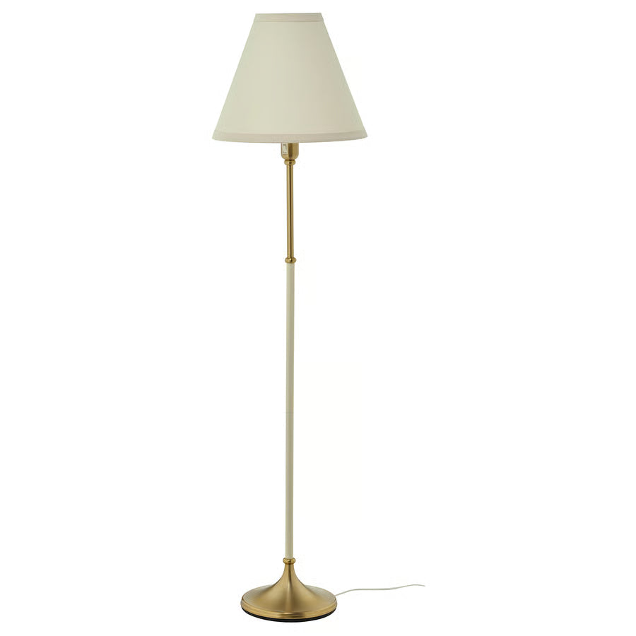 FLYGHÖJD Podna lampa, mjed/bež