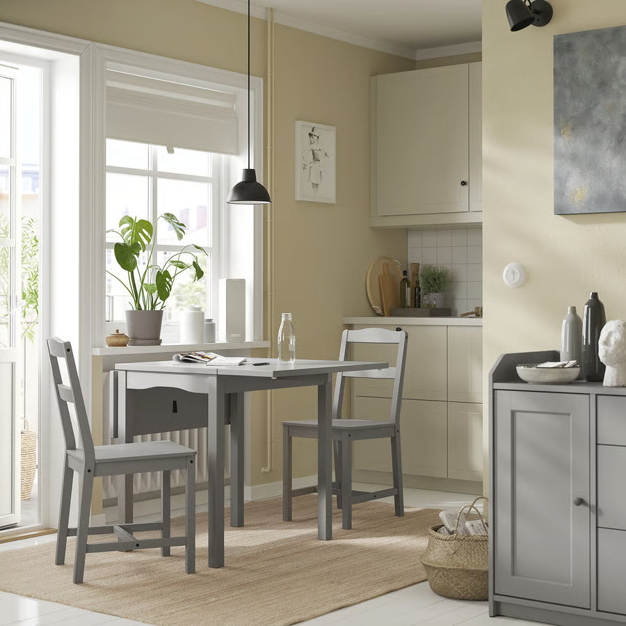 HAUGA Preklopni stol, siva/brezov furnir, 55/82/109x74 cm
