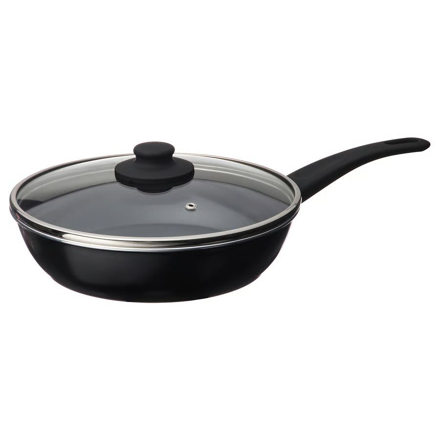 HEMLAGAD Duboka tava+poklopac, neljepljiv sloj crna, 26 cm