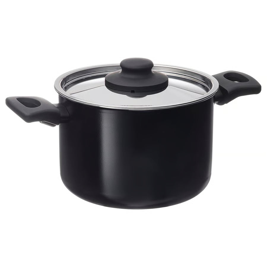 HEMLAGAD Lonac+poklopac, neljepljiv sloj crna, 3 l