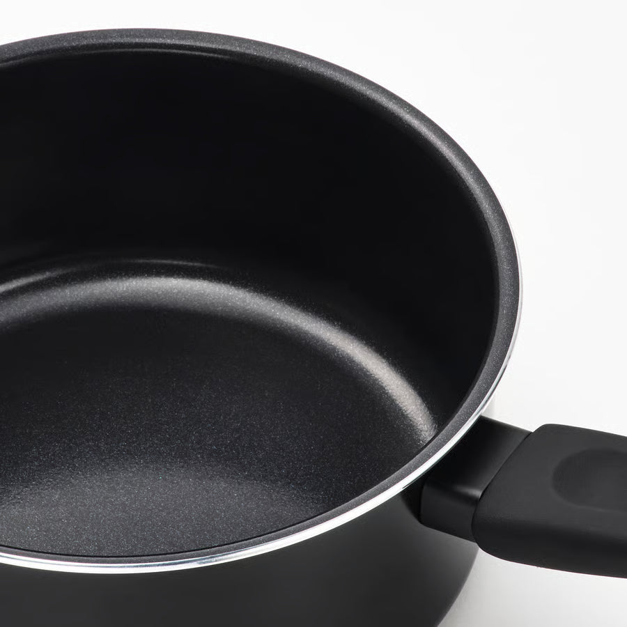 HEMLAGAD Posuda+poklopac, neljepljiv sloj crna, 2 l