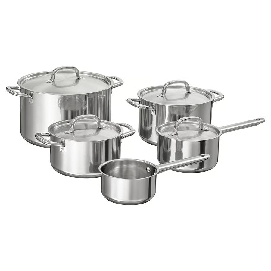 IKEA 365+ Devetodijelni set posuđa za kuhanje, nehrđajući čelik