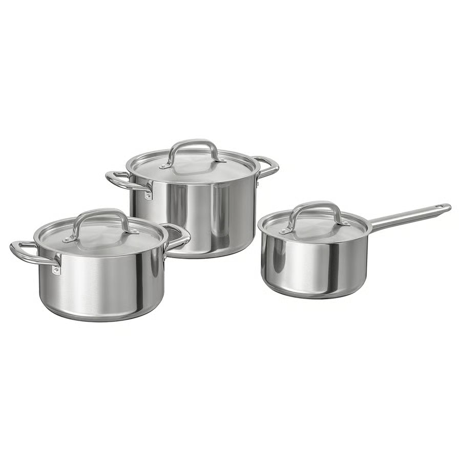 IKEA 365+ Posuđe za kuhanje, 6 kom, nehrđajući čelik