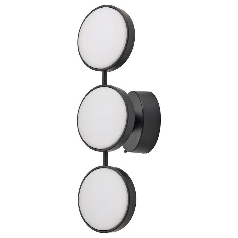 KABOMBA LED zidna lampa, prigušivo mat/crna, 47x14 cm