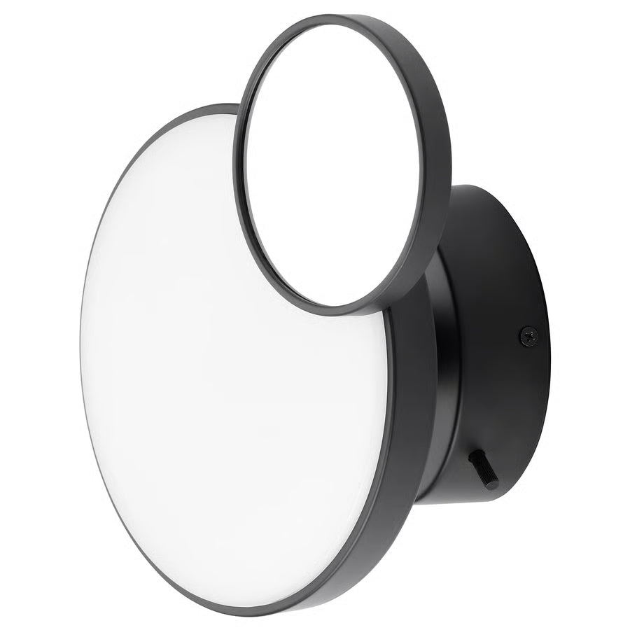KABOMBA LED zidna lampa s ogledalom, prigušivo mat/crna, 20 cm