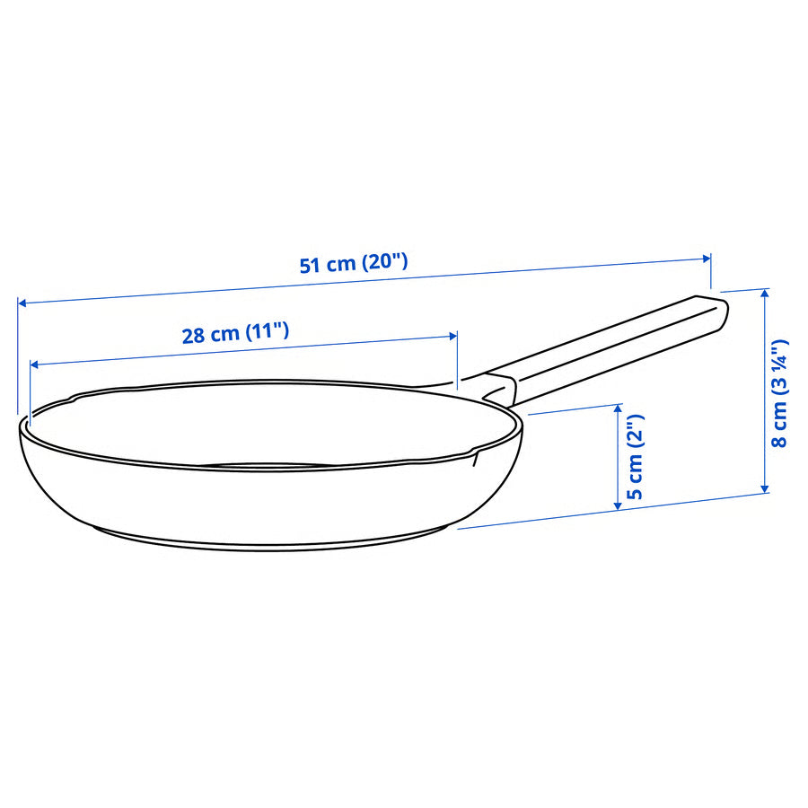 KLIPPFISK Tava, neljepljiv sloj/drvo tamno siva-plava, 28 cm