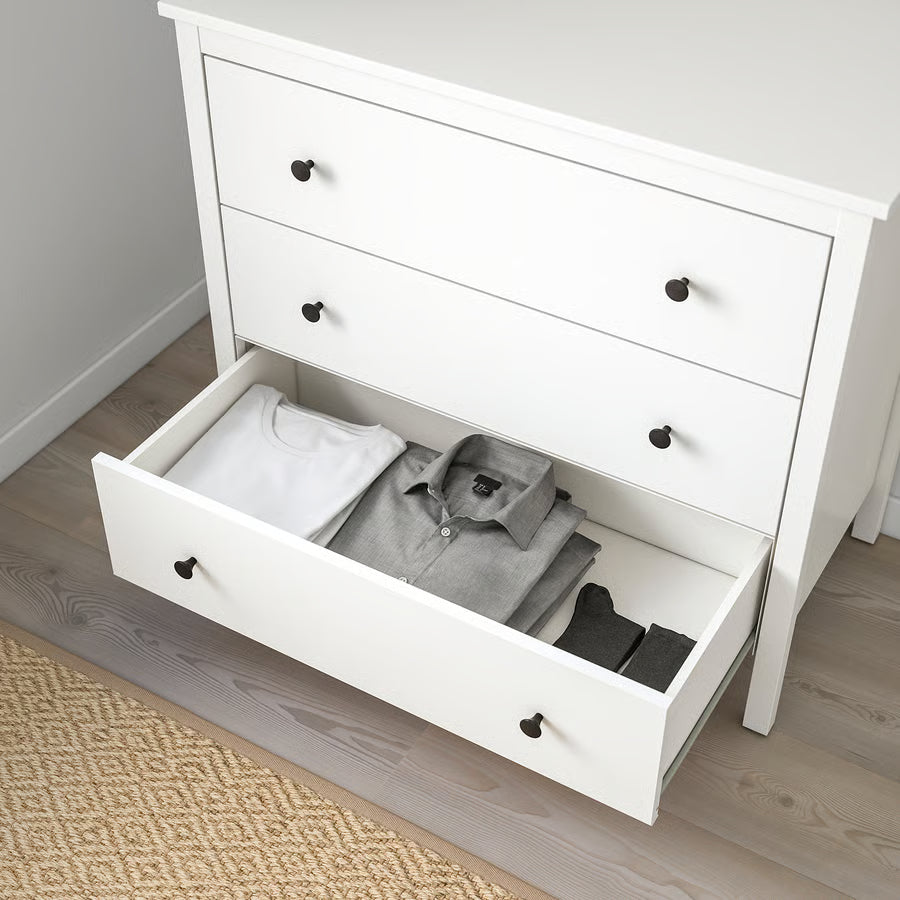Komoda s 3 ladice, bijela, 90x46x83 cm