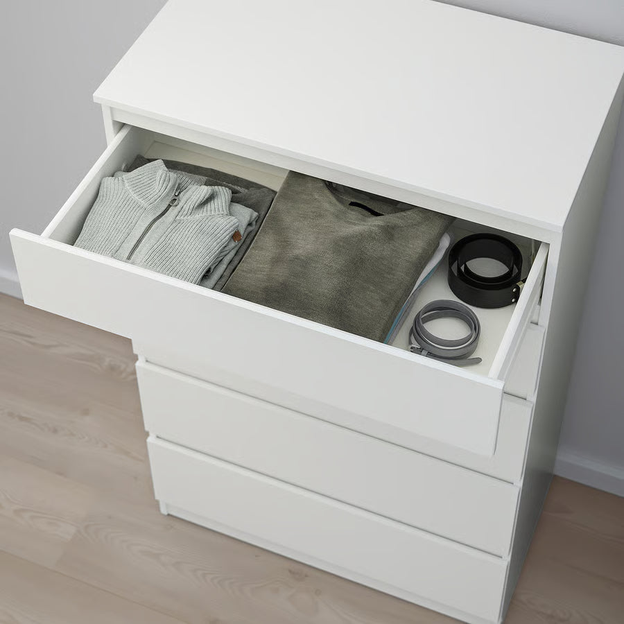 Komoda s 5 ladica, bijela, 70x112 cm