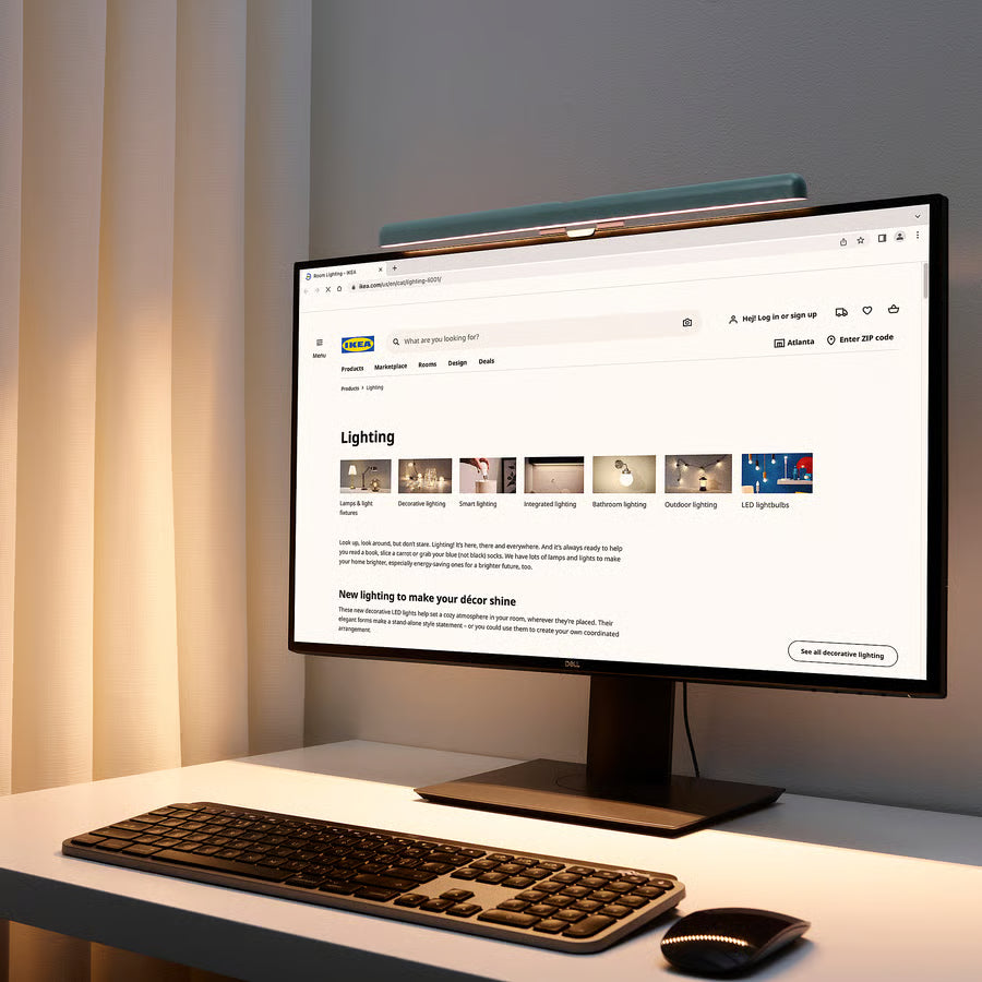 LAGERGÅNG LED lampa za ekran, prigušivo/tirkizna