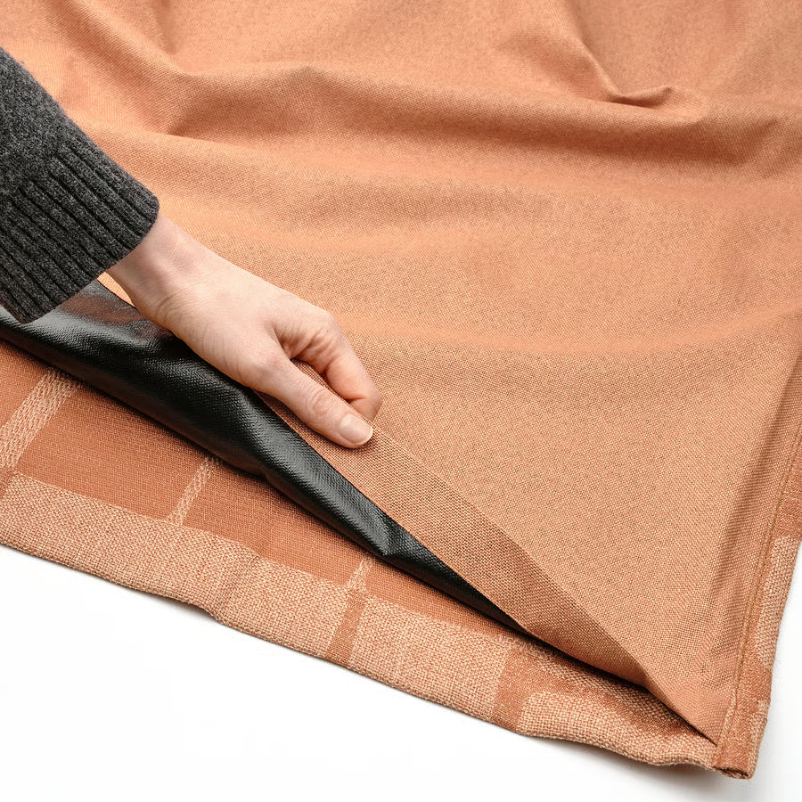 LÖNNSTÄVMAL Zavjese za zamračivanje,1par, svijetlo crvena-smeđa/s gornjom trakom, 145x300 cm