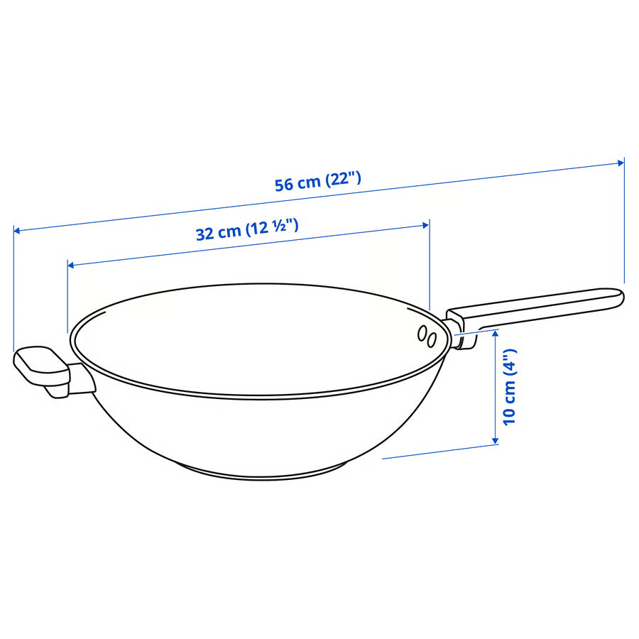 MIDDAGSMAT Wok, neljepljiv sloj/nehrđajući čelik, 32 cm