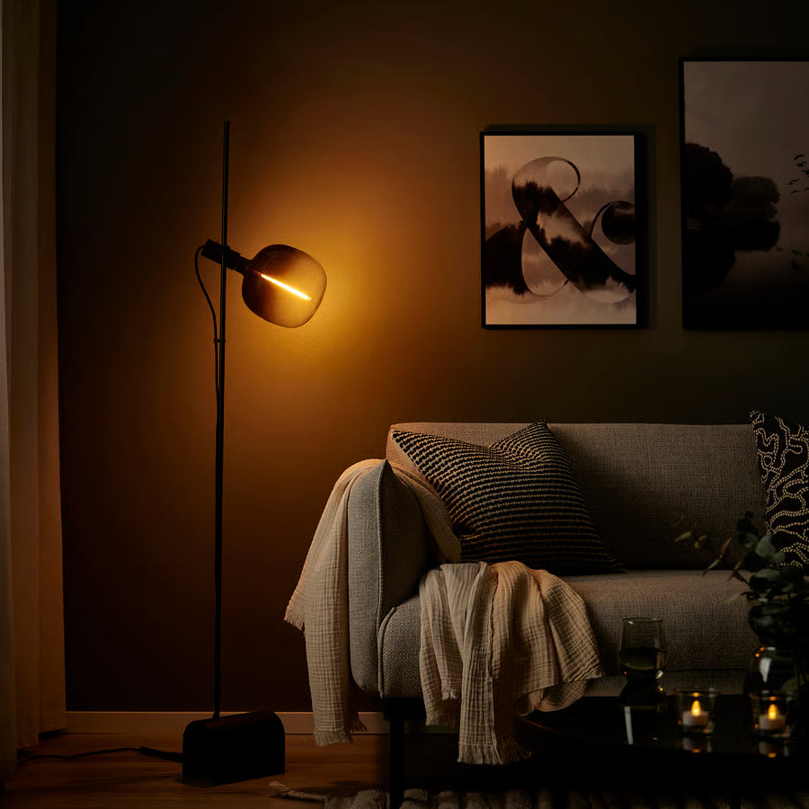 MOLNART LED žarulja E27 200 lm, oblik cijevi crna/prozirno staklo, 185 mm