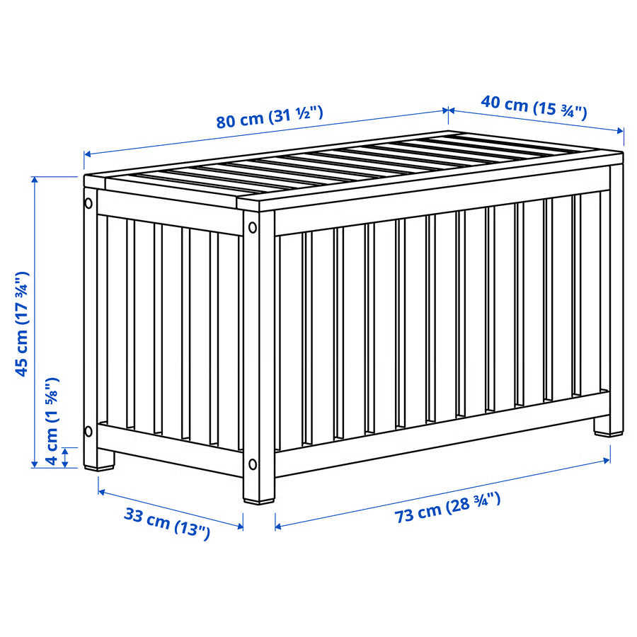 NÄMMARÖ Kutija za odlaganje, svijetlo smeđi bajc u zatvorenom/na otvorenom, 80x40x45 cm 69,99€Cijena 69,99€