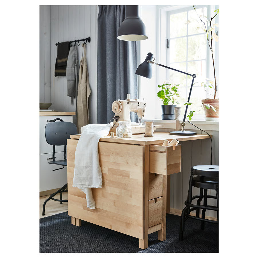 NORDEN Preklopni stol, breza, 26/89/152x80 cm