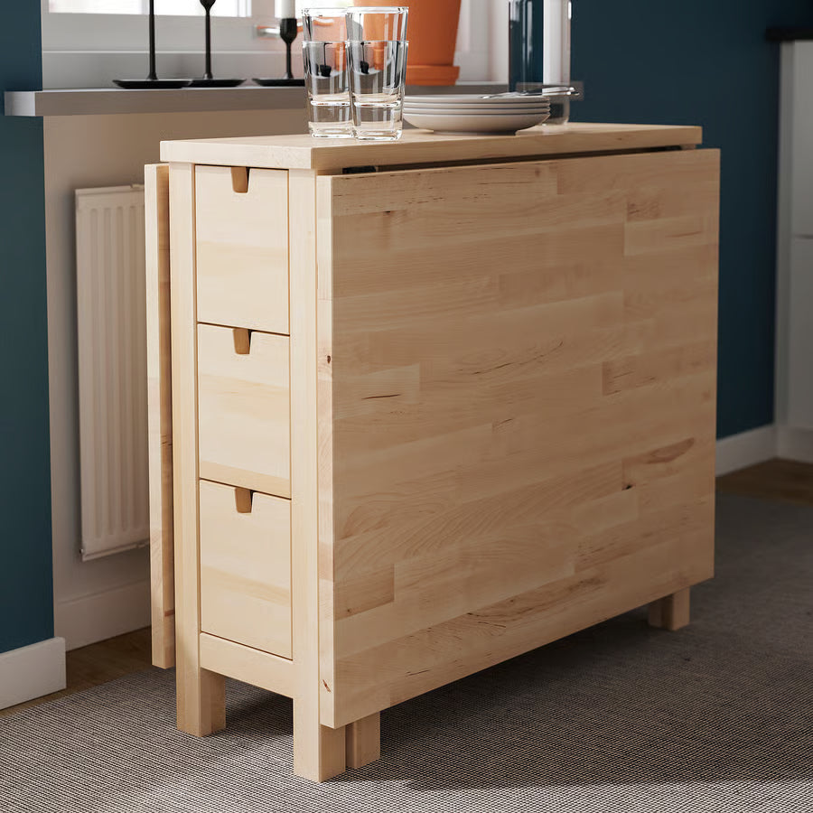 NORDEN Preklopni stol, breza, 26/89/152x80 cm