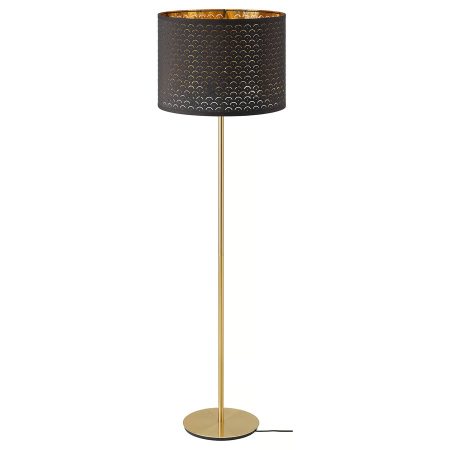 NYMÖ / SKAFTET Podna lampa, crna mjed/mjed