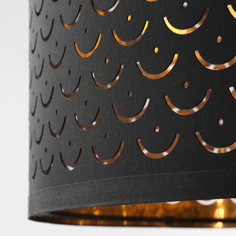 NYMÖ / SKAFTET Podna lampa, crna mjed/mjed