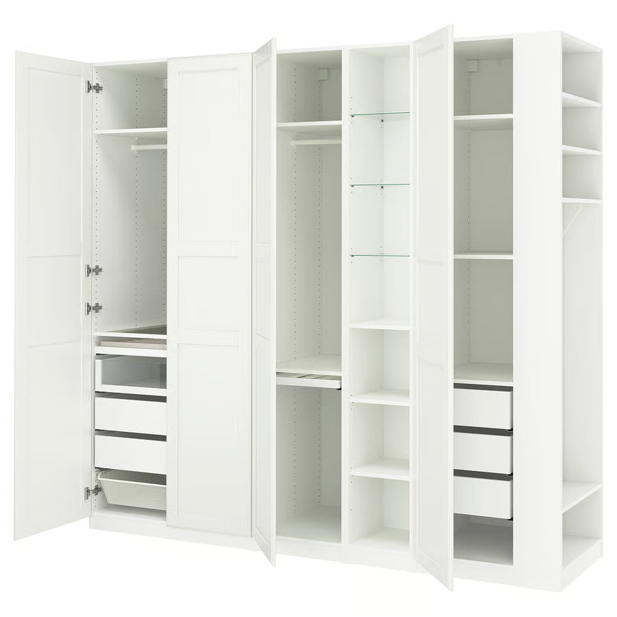 PAX / TYSSEDAL Komb/ormar, bijela bijela/bijela, 255x60x236 cm