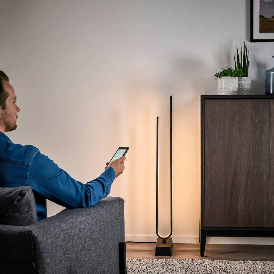 PILSKOTT LED podna lampa, pametno crna