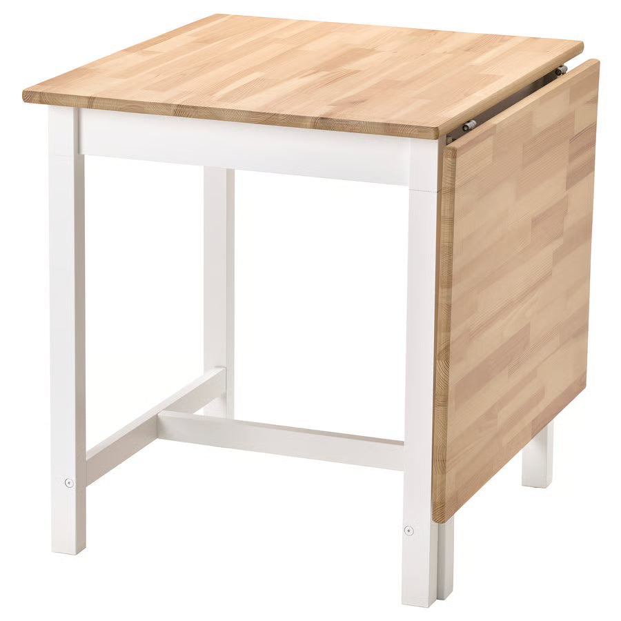 PINNTORP Preklopni stol, svijetlo smeđi bajc/bijeli bajc, 67/124x75 cm