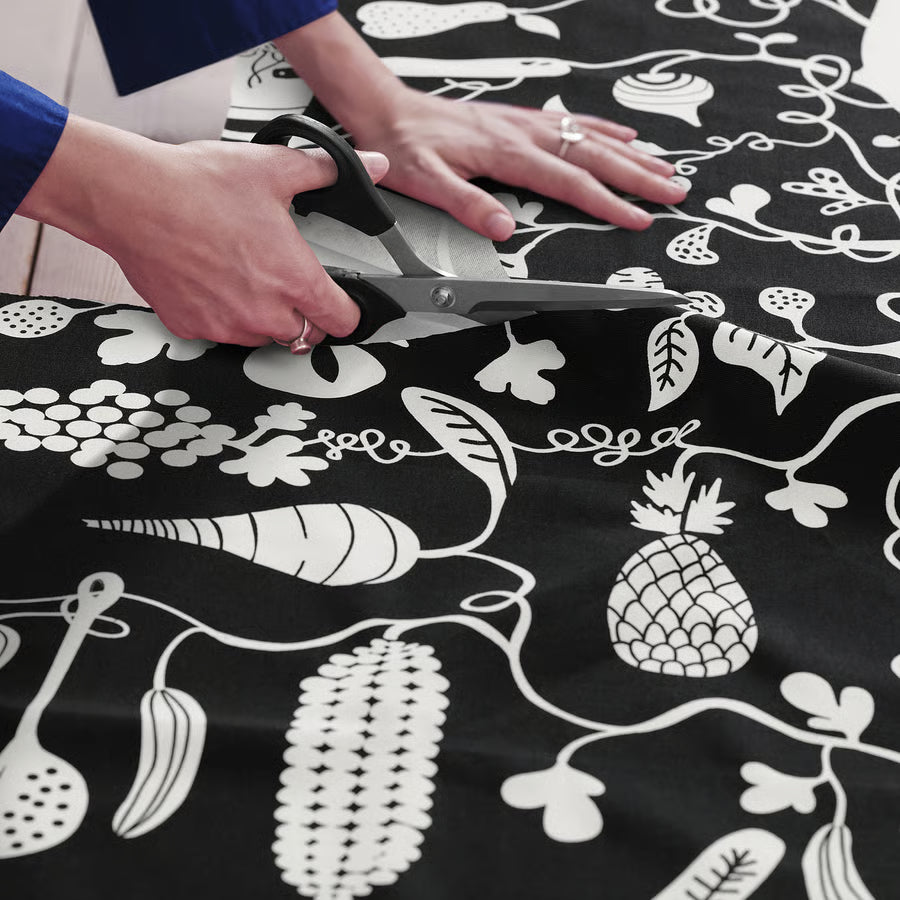 PIPDÅN Prethod odrezana tkanina, crna/bijela, 150x300 cm
