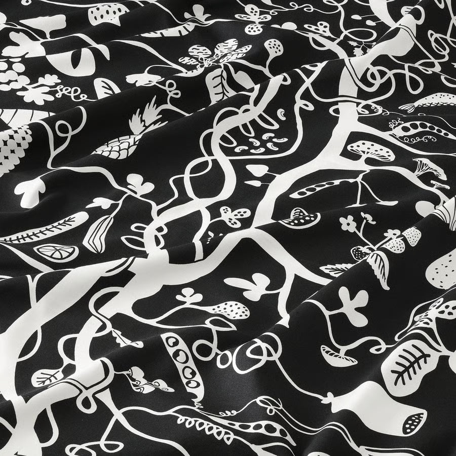 PIPDÅN Prethod odrezana tkanina, crna/bijela, 150x300 cm
