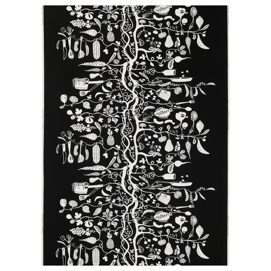 PIPDÅN Prethod odrezana tkanina, crna/bijela, 150x300 cm