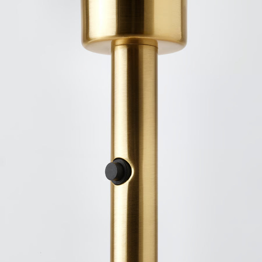 RINGSTA / SKAFTET Podna lampa, bijela/mjed