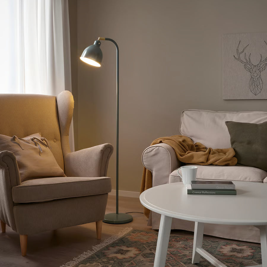 RÖDFLIK Podna lampa/za čitanje, sivo-zelena