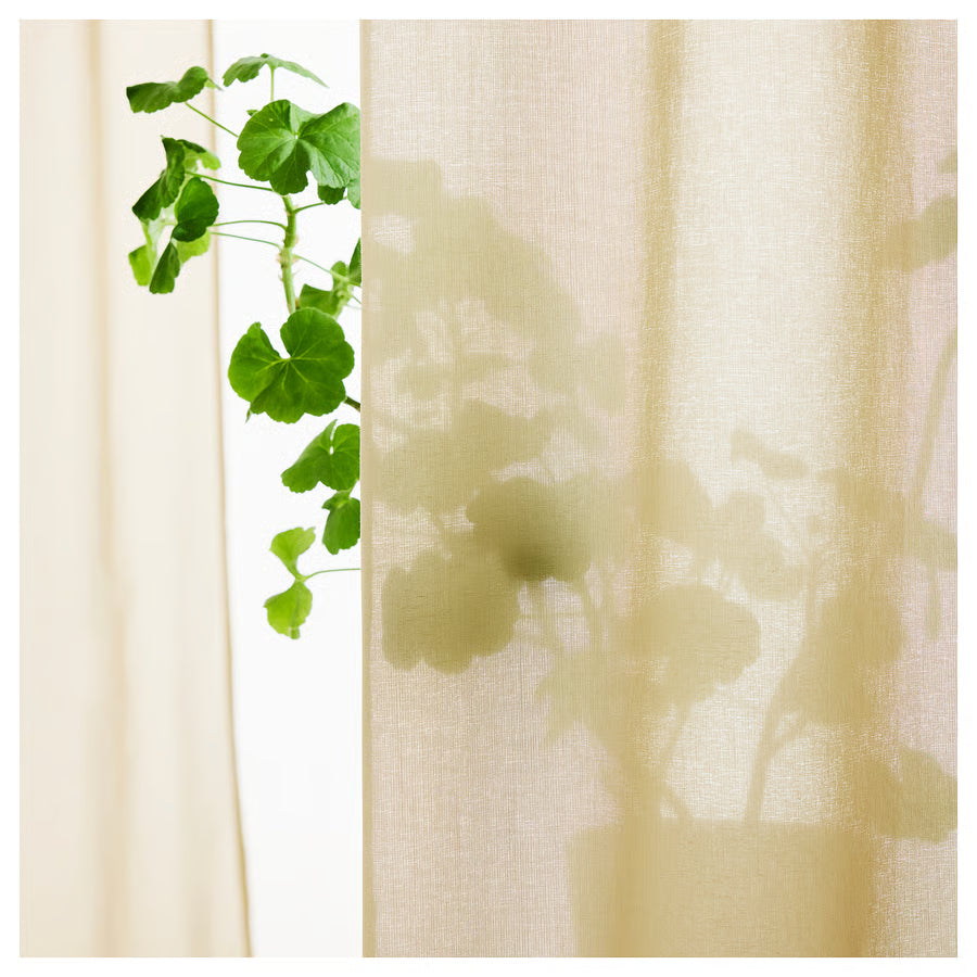ROSENROBINIA Prozirne zavjese, 1 par, bež/s gornjom trakom, 145x300 cm