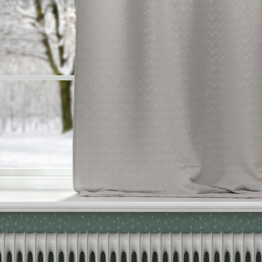 RYSSBRÄKEN Zastor za zamračivanje, 1 kom, svijetlo siva/s gornjom trakom, 140x300 cm