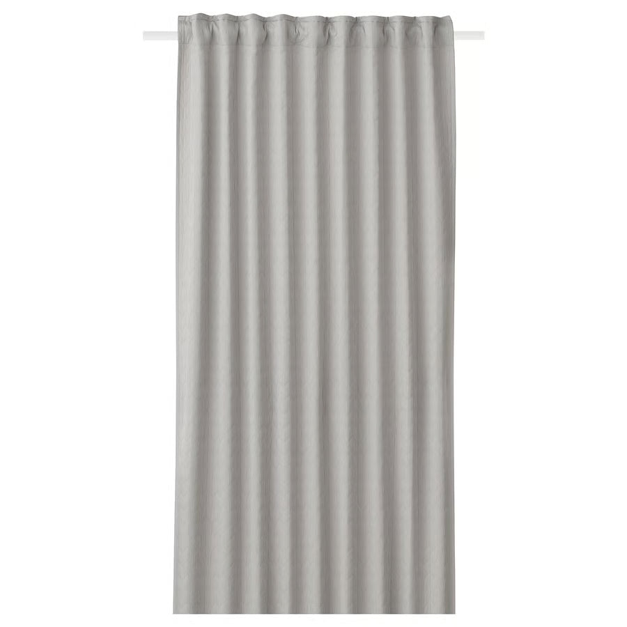 RYSSBRÄKEN Zastor za zamračivanje, 1 kom, svijetlo siva/s gornjom trakom, 140x300 cm