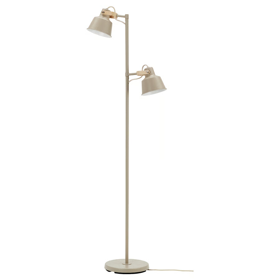 SJÖMAKT Podna lampa s dva reflektora, bež/jasen