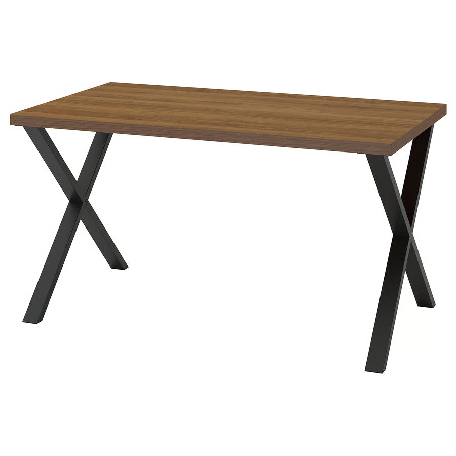 SKÅLSTA Stol, efekt oraha/oblik X crno-siva, 140x80 cm