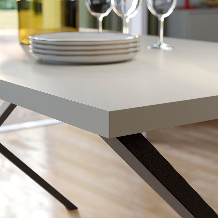 SKÅLSTA Stol, svijetlo siva-bež/oblik X crno-siva, 140x80 cm