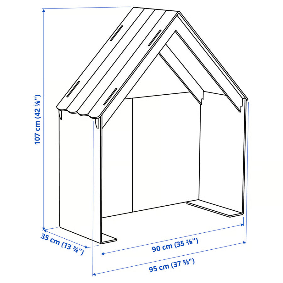 SLÄKT Dodatak za krevet, oblik kuće/siva
