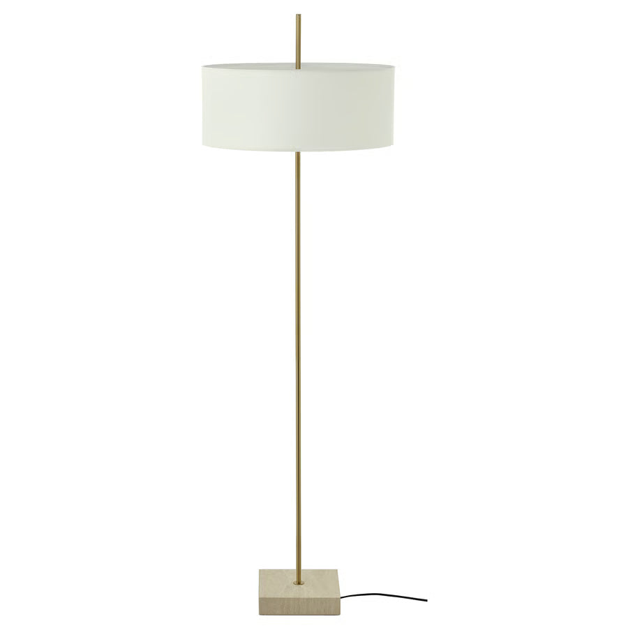 STOCKHOLM 2025 Podna lampa, bijela tekstil/mjedeno, 159 cm