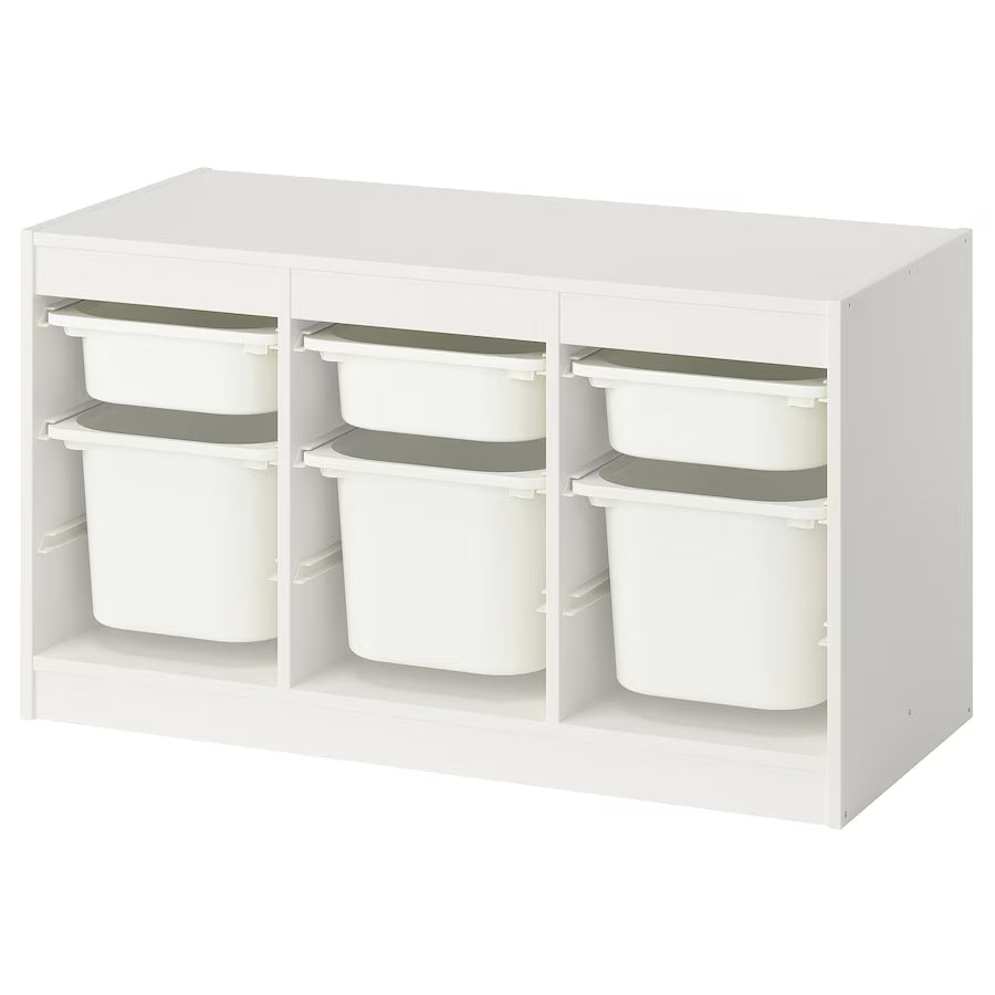 Komb/odlaganje+kutije, bijela/bijela, 99x44x56 cm
