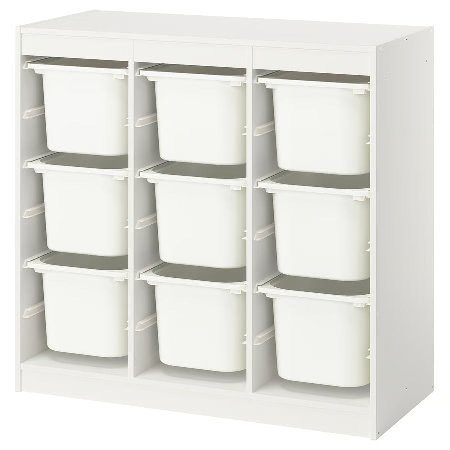 TROFAST Komb/odlaganje+kutije, sobna pregrada/bijela bijela, 99x44x94 cm