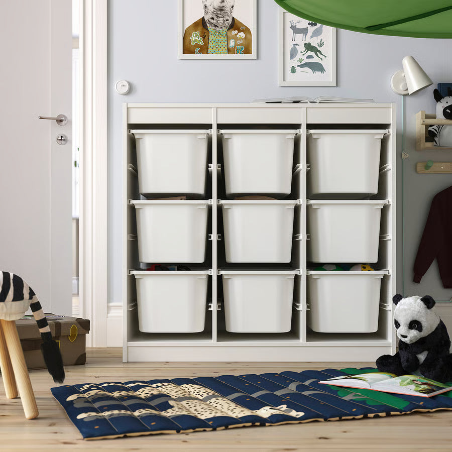 TROFAST Komb/odlaganje+kutije, sobna pregrada/bijela bijela, 99x44x94 cm