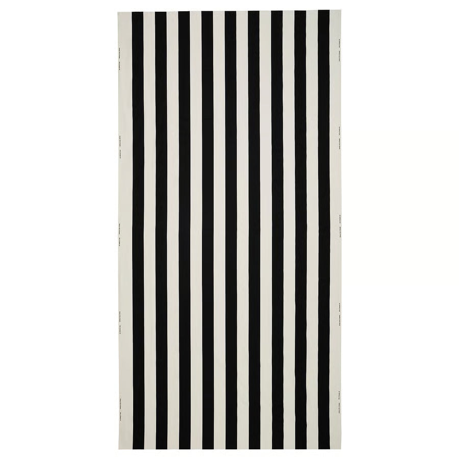 VARGTÖREL Prethod odrezana tkanina, crna/bijela, 150x300 cm