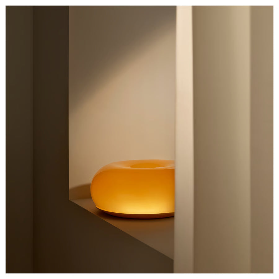 VARMBLIXT LED stolna/zidna lampa, narančasta staklo/okruglo, 30 cm