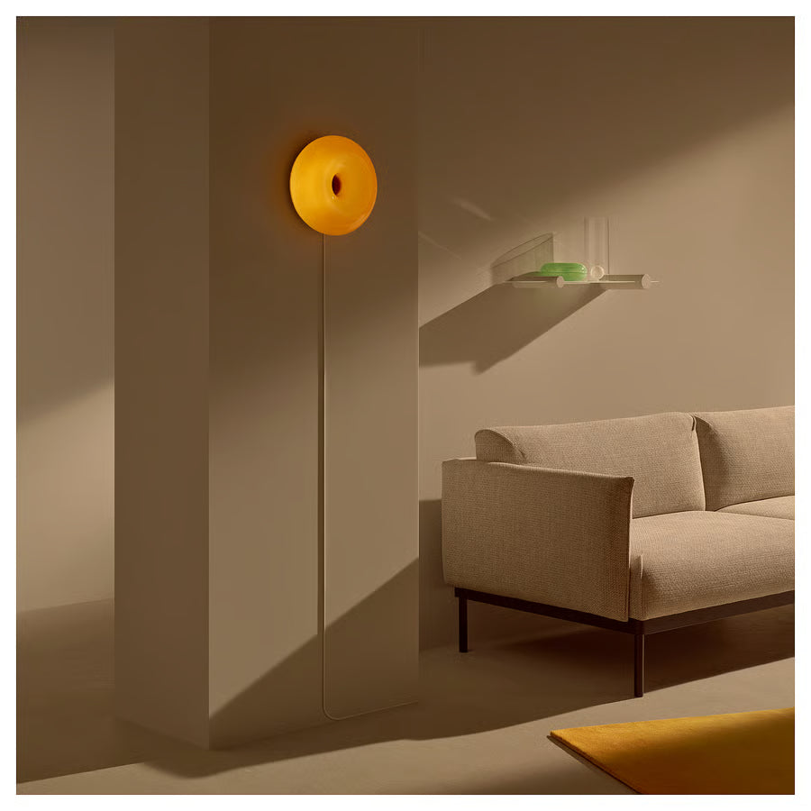 VARMBLIXT LED stolna/zidna lampa, narančasta staklo/okruglo, 30 cm