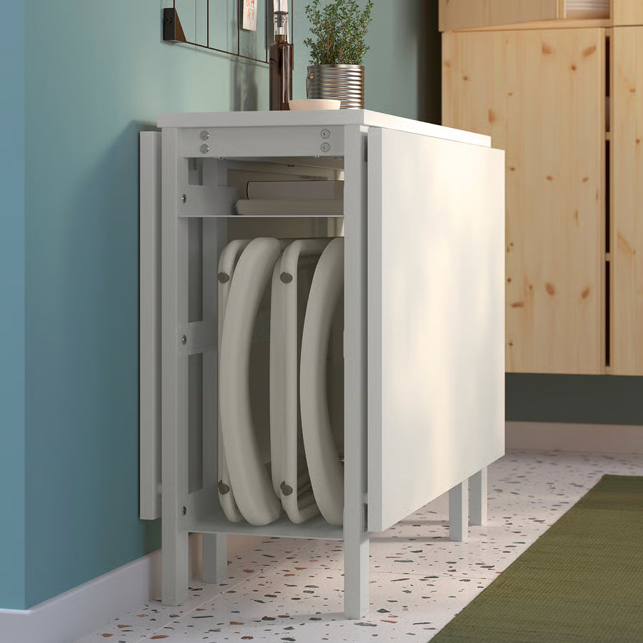 VIHALS Preklopni stol, bijela, 39/95/151x90 cm